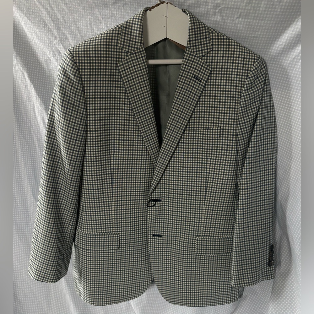Brooks Brothers Blue and Green Checkered Blazer